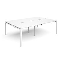 Adapt II double back to back desks 2400mm x 1600mm - white frame, white top