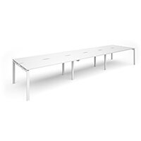 Adapt II triple back to back desks 4800mm x 1200mm - white frame, white top Adapt II triple back to back desks 4800mm x 1200mm - white frame, white top