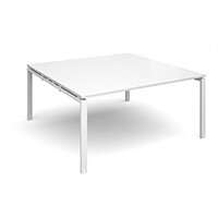 Adapt II square boardroom table 1600mm x 1600mm - white frame, white top