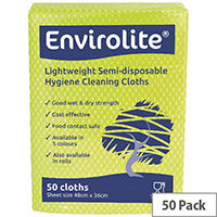 Envirolite 480x360mm Yellow Lightweight All Purpose Cloths 50 Pack ELF500 Envirolite 480x360mm Yellow Lightweight All Purpose Cloths 50 Pack ELF500