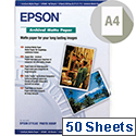 Epson A4 Archival Matte Inkjet Printer Paper 192gsm (Pack of 50) Epson A4 Archival Matte Inkjet Printer Paper 192gsm (Pack of 50)