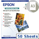 Epson A3 Matte Archival Inkjet Printer Paper 192gsm (Pack of 50) Ref C13S041340 Epson A3 Matte Archival Inkjet Printer Paper 192gsm (Pack of 50) Ref C13S041340
