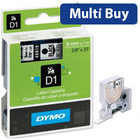 Dymo D1 Tape 40910, 9mm x 7m, Black on Clear (S0720670) - Clear Label Tape for Professional and Sleek Labeling