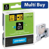 Dymo D1 Tape 45808 19mmx7m Black on Yellow S0720880