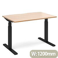 Elev8 Touch Electric Height Adjustable Rectangular Sit Stand Desk W1200xD800xH675-1175mm Beech Top Black Frame Elev8 Touch Electric Height Adjustable Rectangular Sit Stand Desk W1200xD800xH675-1175mm Beech Top Black Frame