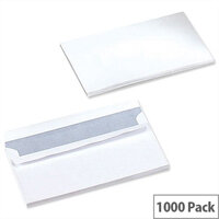 5 Star Office White DL Envelopes Self Seal Wallet 90gsm Pack of 1000 5 Star Office White DL Envelopes Self Seal Wallet 90gsm Pack of 1000