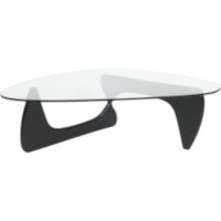 Noguchi Style Glass Coffee Table with Black Ash Base Noguchi Style Glass Coffee Table with Black Ash Base