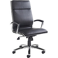 Florence high back executive chair - black faux leather
