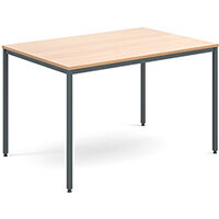 Rectangular flexi table with graphite frame 1200mm x 800mm - beech Rectangular flexi table with graphite frame 1200mm x 800mm - beech