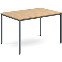 Rectangular flexi table with graphite frame 1200mm x 800mm - oak Rectangular flexi table with graphite frame 1200mm x 800mm - oak
