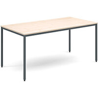 Rectangular flexi table with graphite frame 1600mm x 800mm - maple Rectangular flexi table with graphite frame 1600mm x 800mm - maple