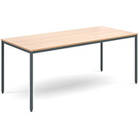 Rectangular flexi table with graphite frame 1800mm x 800mm - beech Rectangular flexi table with graphite frame 1800mm x 800mm - beech