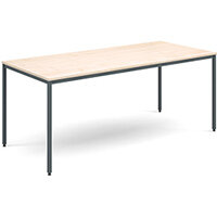 Rectangular flexi table with graphite frame 1800mm x 800mm - maple Rectangular flexi table with graphite frame 1800mm x 800mm - maple