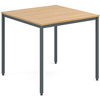 Rectangular flexi table with graphite frame 800mm x 800mm - oak Rectangular flexi table with graphite frame 800mm x 800mm - oak