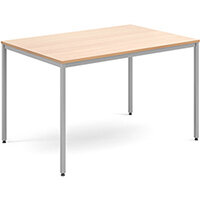 Rectangular flexi table with silver frame 1200mm x 800mm - beech Rectangular flexi table with silver frame 1200mm x 800mm - beech
