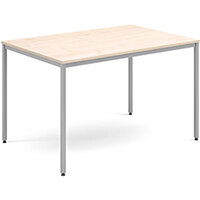 Rectangular flexi table with silver frame 1200mm x 800mm - maple Rectangular flexi table with silver frame 1200mm x 800mm - maple
