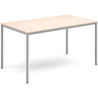 Rectangular flexi table with silver frame 1400mm x 800mm - maple Rectangular flexi table with silver frame 1400mm x 800mm - maple