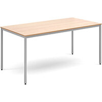 Rectangular flexi table with silver frame 1600mm x 800mm - beech Rectangular flexi table with silver frame 1600mm x 800mm - beech