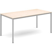 Rectangular flexi table with silver frame 1600mm x 800mm - maple Rectangular flexi table with silver frame 1600mm x 800mm - maple