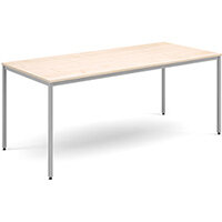 Rectangular flexi table with silver frame 1800mm x 800mm - maple Rectangular flexi table with silver frame 1800mm x 800mm - maple