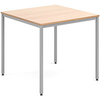 Rectangular flexi table with silver frame 800mm x 800mm - beech Rectangular flexi table with silver frame 800mm x 800mm - beech