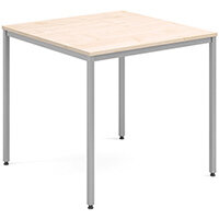 Rectangular flexi table with silver frame 800mm x 800mm - maple Rectangular flexi table with silver frame 800mm x 800mm - maple
