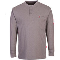 Portwest FR32 FR Antistatic Henley T-Shirt Grey Large