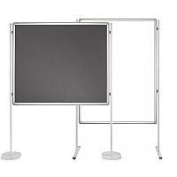 Double Sided Felt Notice Board Grey & Whiteboard 1500 x 1200mm For Franken Pro Partition System - Feet are not Included, Available to Buy Separately Double Sided Felt Notice Board Grey & Whiteboard 1500 x 1200mm For Franken Pro Partition System - Feet are not Included, Available to Buy Separately