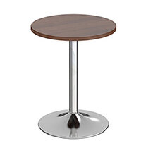 Genoa Circular Walnut Dining Table with Chrome Trumpet Base 600mm Genoa Circular Walnut Dining Table with Chrome Trumpet Base 600mm