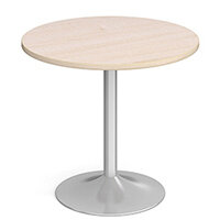 Genoa Circular Maple Dining Table with Silver Trumpet Base 800mm Genoa Circular Maple Dining Table with Silver Trumpet Base 800mm
