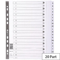 Subject Dividers Mylar A4 Maxi White A-Z MWDA-ZZ-EW Subject Dividers Mylar A4 Maxi White A-Z MWDA-ZZ-EW