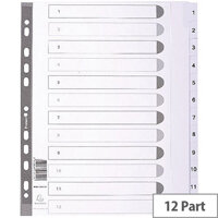 Subject Dividers Mylar A4 Maxi White 1-12 MWD1-12Z-EW Subject Dividers Mylar A4 Maxi White 1-12 MWD1-12Z-EW