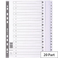 Subject Dividers Mylar A4 Maxi White 1-20 MWD1-20Z-EW Subject Dividers Mylar A4 Maxi White 1-20 MWD1-20Z-EW
