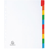 Exacompta A4 Maxi White Divider Coloured Plastic Tabs 10 Part 4310E Exacompta A4 Maxi White Divider Coloured Plastic Tabs 10 Part 4310E