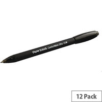 PaperMate Comfortmate Fresh Retractable Ball Point Pen Black Pk 12 PaperMate Comfortmate Fresh Retractable Ball Point Pen Black Pk 12