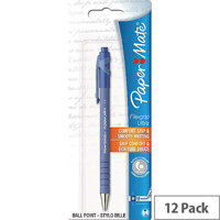 PaperMate Flexgrip Retractable Ballpoint Pen Blue Blister Card Pack 12 S0300535 PaperMate Flexgrip Retractable Ballpoint Pen Blue Blister Card Pack 12 S0300535