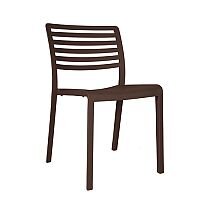 Sophie Outdoor Stacking Side Chair Chocolate Brown