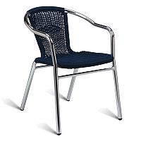 Aluminium Frame Blue Wicker Outdoor Stacking Arm Chair Aluminium Frame Blue Wicker Outdoor Stacking Arm Chair