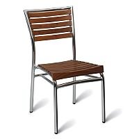 Monaco Solid Teak Slatted Outdoor Stacking Chair With Aluminium Frame Monaco Solid Teak Slatted Outdoor Stacking Chair With Aluminium Frame