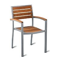 Geneva Solid Teak Outdoor Stacking Arm Chair With Aluminium Frame Geneva Solid Teak Outdoor Stacking Arm Chair With Aluminium Frame