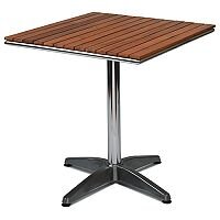 Monaco Square Solid Teak Slatted Outdoor Table With Aluminium Base Monaco Square Solid Teak Slatted Outdoor Table With Aluminium Base