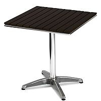 Monaco Square Outdoor Table Slatted Black Top and Aluminium Base Monaco Square Outdoor Table Slatted Black Top and Aluminium Base