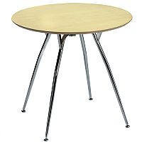 Mile Small Round Table 800mm Diameter Maple Top & Chrome Legs Mile Small Round Table 800mm Diameter Maple Top & Chrome Legs