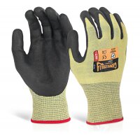 Beeswift Glovezilla Nitrile Palm Coated Work Gloves, Yellow, Size L (Pair) - Industrial Safety, Superior Grip