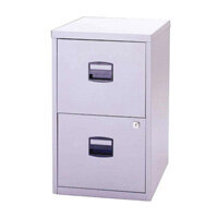 2 Drawer A4 Steel Filing Cabinet Lockable Goose Grey Bisley PFA Home Filers Suitable for A4 suspension files and foolscap filing