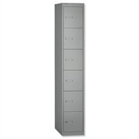 Bisley 6 Door Deep Steel Locker Goose Grey W305xD457xH1802mm 5 Year Warranty