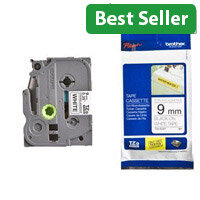 Brother TZ221 P-touch TZ Label Tape, 9mm x 8m, Black on White - Durable Label Tape for Indoor and Outdoor Use