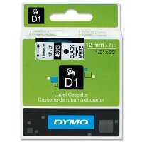 Dymo D1 Tape 45014, 12mm x 7m, Blue on White (S0720540) - Colourful Labeling Tape for Colour-Coded Systems