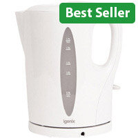 Igenix Electric Kettle Cordless Jug Capacity 1.7 Litre White IG7270