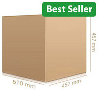 Double Wall Corrugated Packing Boxes, 610 x 457 x 457mm, Brown (Pack of 15, Ref SC-67) - Heavy-Duty Boxes for Secure Packaging